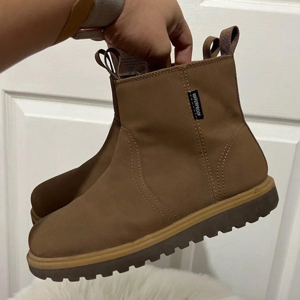 💗 H&M -‎ Girls Tan Ankle Winter Boots